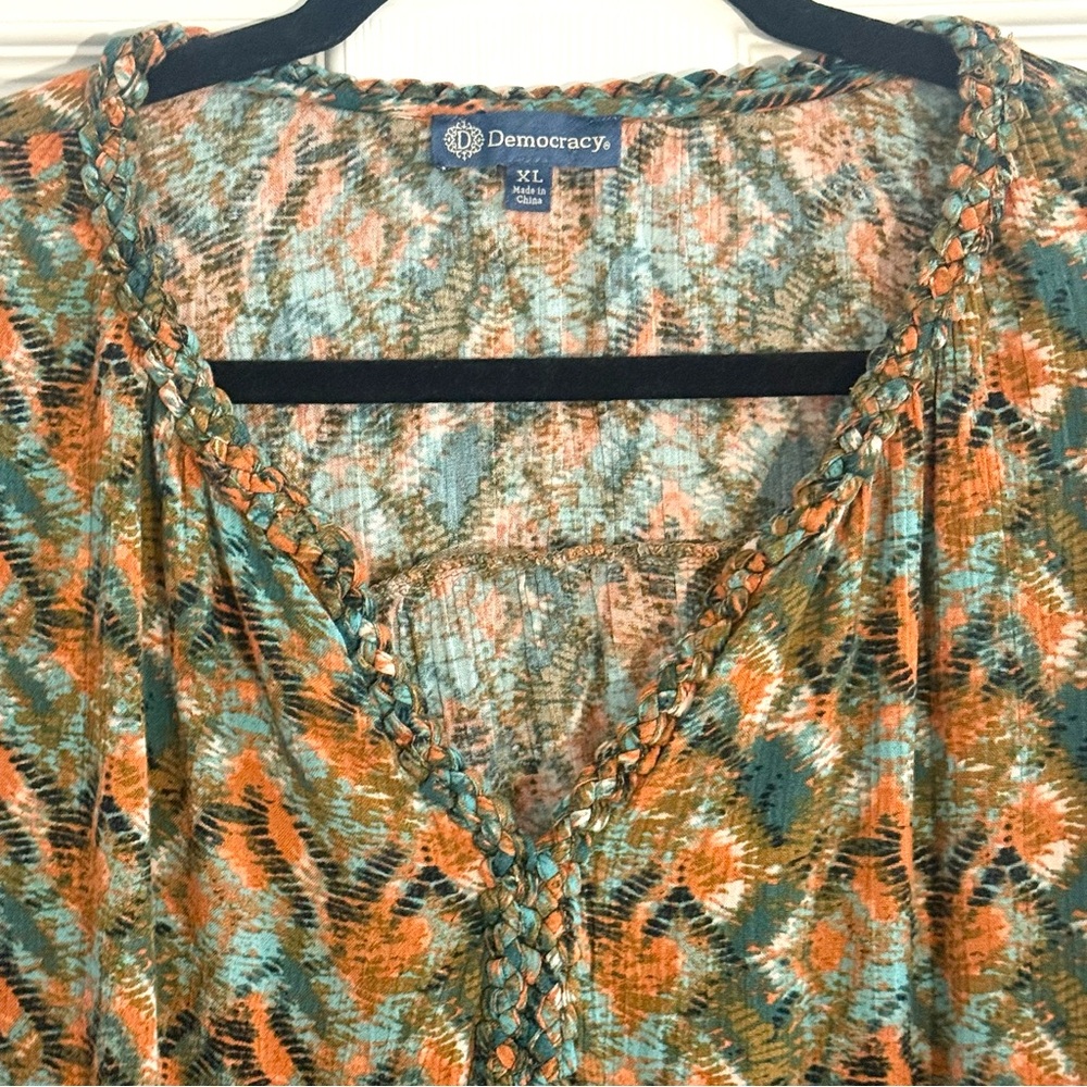 Democracy Colorful Patterned Blouse - image 4